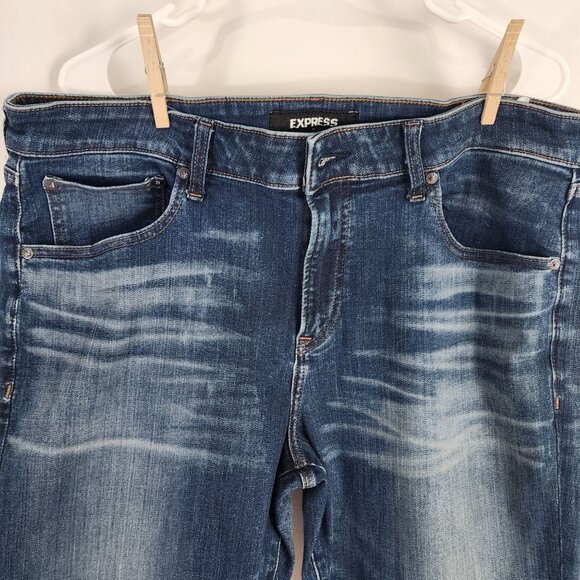 Express Mens Hyper Stretch Skinny Jeans 38x32 Blue Denim - Picture 4 of 16